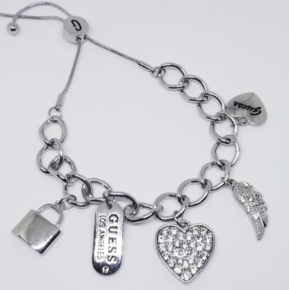 Guess Jewelry - Silver Plated Guess Charm Bracelet